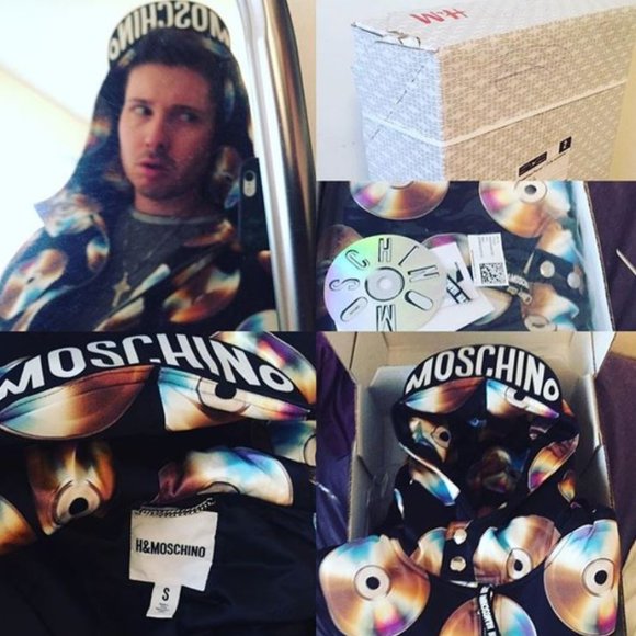 💿💎🆕Moschino X H&M Jeremy Scott CD Satin Bomber Jacket Size S Rare - Picture 8 of 8